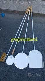 KIT PALE/set pala inox PER PIZZA FORNO A LEGNA 4 P