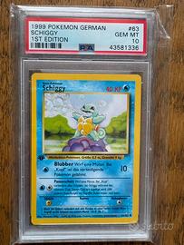 Squirtle 1999 set base 1 edizione tedesco PSA 10