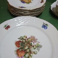 Piattini frutta e piatto porcellana cecoslovacca