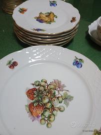 Piattini frutta e piatto porcellana cecoslovacca