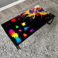 Tavolino salotto in vetro e ferro