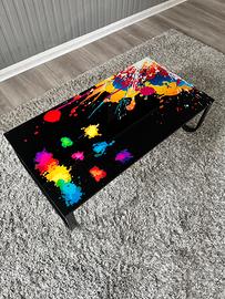 Tavolino salotto in vetro e ferro