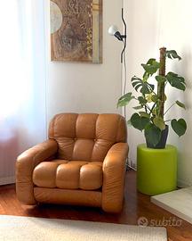 Poltrona in pelle vintage anni 70 Joe DiMaggio