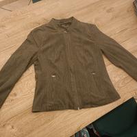 Giacca verde scuro scamosciata 