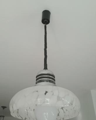 Lampadario vintage Space Age vetro marmorizzato