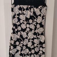 Vestito OVS colore nero con fiori bianchi tg. S