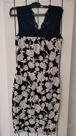 Vestito OVS colore nero con fiori bianchi tg. S