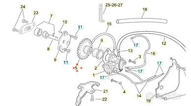 Ingranaggio pompa olio Aprilia RS250 AP8600206