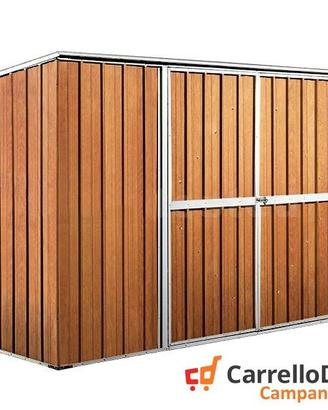 Casetta giardino in Acciaio 345x186cm legno scuro