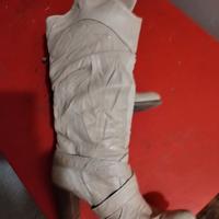 Stivali vintage donna pelle beige