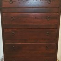 cassettiera con 5 casseti in legno antichizzato