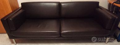 Divano in pelle marrone 3 posti