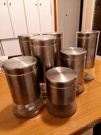 barattoli in acciaio e vetro