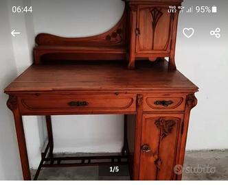 scrivania antica stile liberty,  primi 900