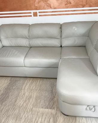 Divano letto angolare in similpelle 
