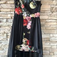 Vestito con corpetto a fiori, lungo dietro