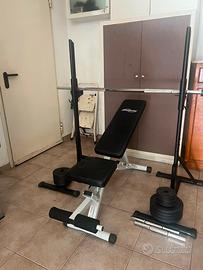 Set palestra con bilancere e manubri