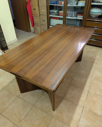 Tavolo apribile a libro anni '80 in legno
