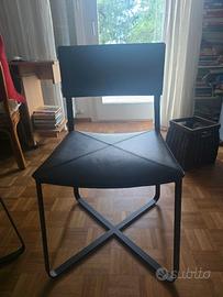 4 Sedie in cuoio e metallo TEAM 7