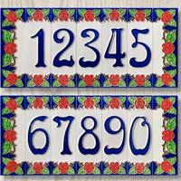 Numeri Civici in ceramica misura 10 x 3.3 cm