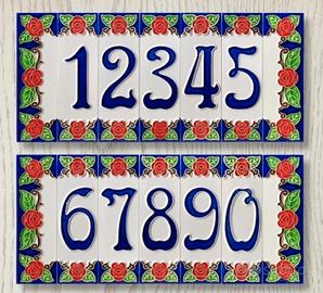 Numeri Civici in ceramica misura 10 x 3.3 cm