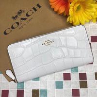 Portafoglio lungo Coach Crocodile Bianco