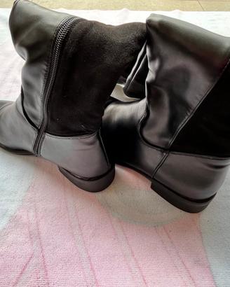 Stivale al ginocchio mix ecopelle-tessuto nr. 38