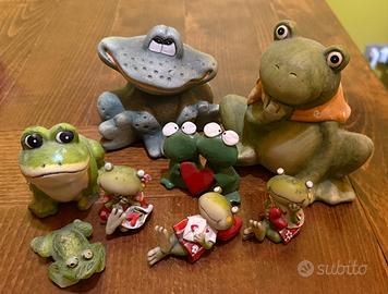 8 ranocchie in gesso - collezione