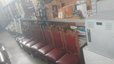 Sedie stile barocco in pelle 6pz+ 2 