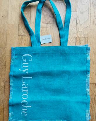 Guy Latoche borsa spiaggia in canvas turchese