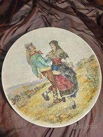 Grande Piatto Ceramica Tarantella dipinto a freddo
