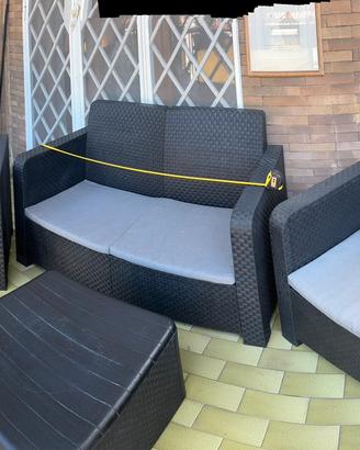 Set da giardino in Rattan sintetico