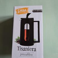 tisaniera in metallo e vetro  mai usata