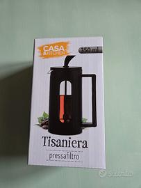 tisaniera in metallo e vetro  mai usata