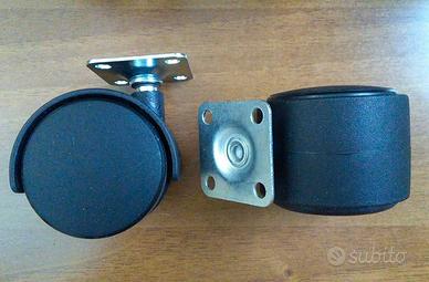 20 Rotelle 60mm Piroettanti con Piastra Fissaggio