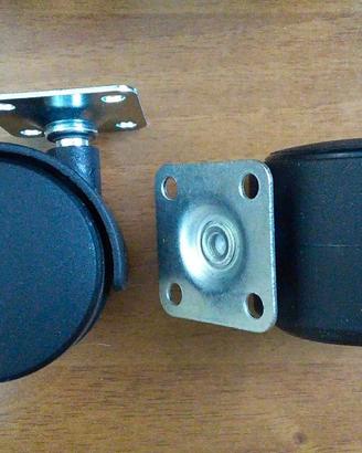 20 Rotelle 60mm Piroettanti con Piastra Fissaggio