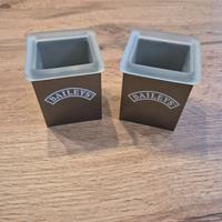 Set Porta candele in vetro e metallo, nuove
