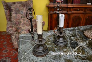 Coppia di abat jour in bronzo anni 40/50