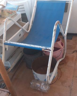 Sedia a sdraio dondolina vintage