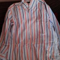 Camicia BURTON MODA bianca righe rosso blue 41