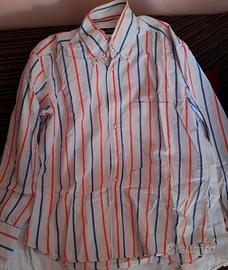 Camicia BURTON MODA bianca righe rosso blue 41