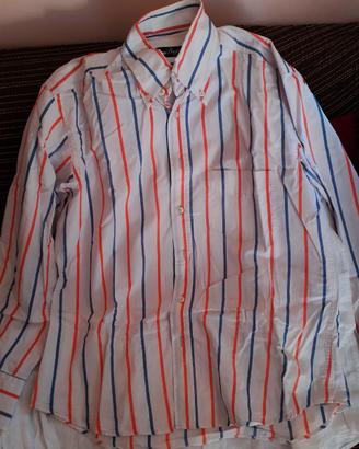 Camicia BURTON MODA bianca righe rosso blue 41