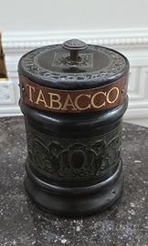 Tabacchiera Vintage in Cuoio e Vetro
