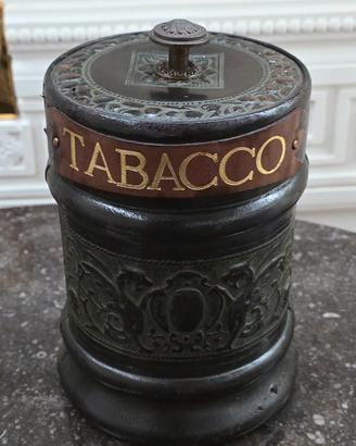 Tabacchiera Vintage in Cuoio e Vetro