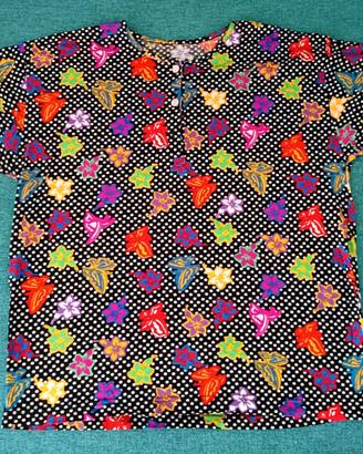 Maglietta donna multicolor in cotone