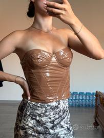 Crop Top vinile latex S