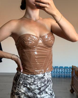 Crop Top vinile latex S