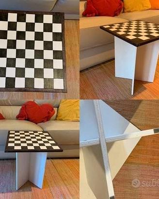4 tavolini salotto intarsiato in legno artigianale