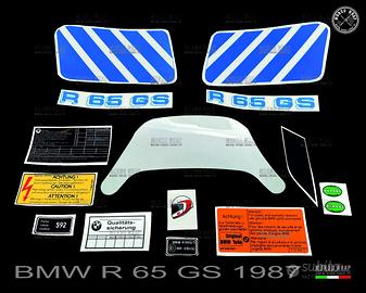 Kit adesivi BMW R 65 GS anno 1987 - c. bianco.