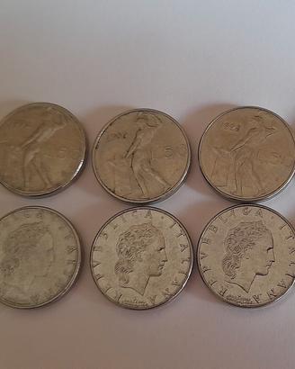 10 monete da 50 lire piccole